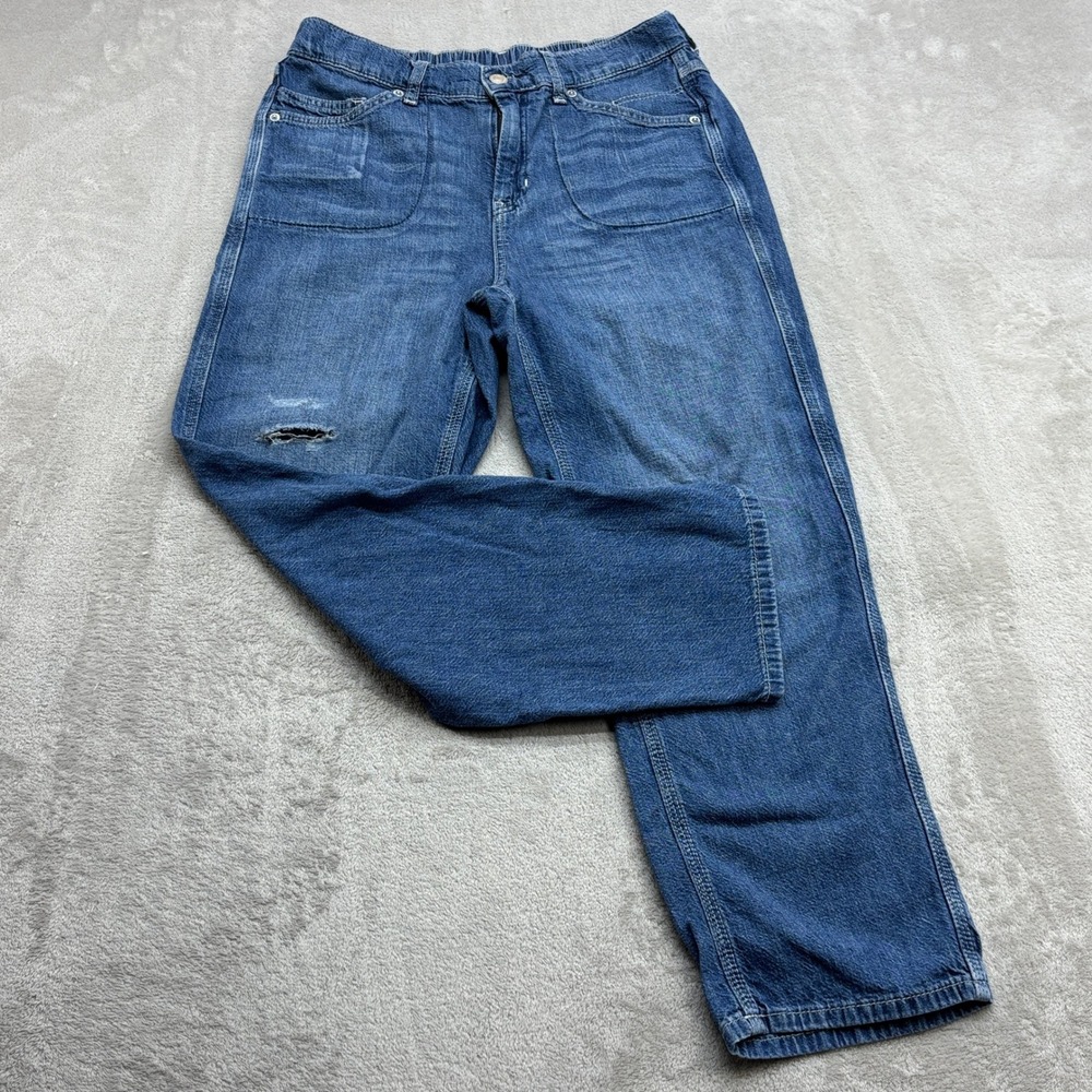 Free People Straight Leg Jeans Women 28 Distressed Heritage Boho Rugged Relaxed